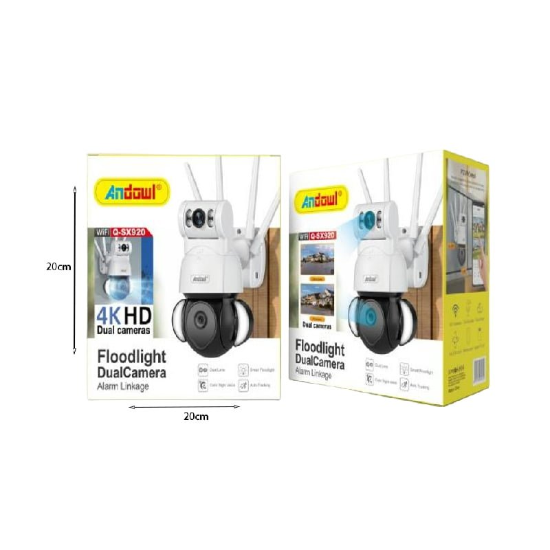 ANDOWL Q-SX920 - Foodlight DualCamera, 4k HD, Alarm Linkage