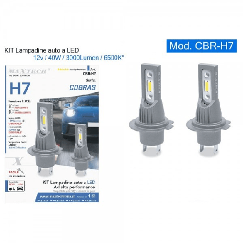 Maxtech-kit Replacement Bulbs Car Motorcycle Led H7 12v 40w 3000lm 6500k Cbr-h7
