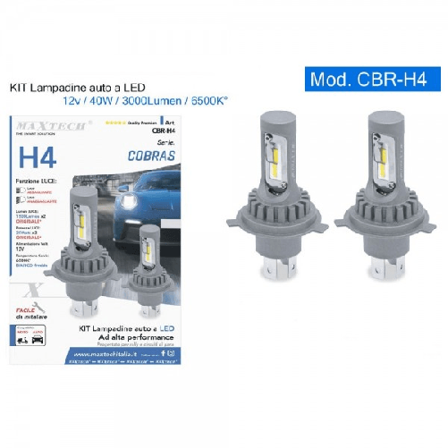 Maxtech-kit Car Motorcycle Headlight Replacement Bulbs Led H4 12v 40w 3000lm Light 6500k Cbr-h4 -