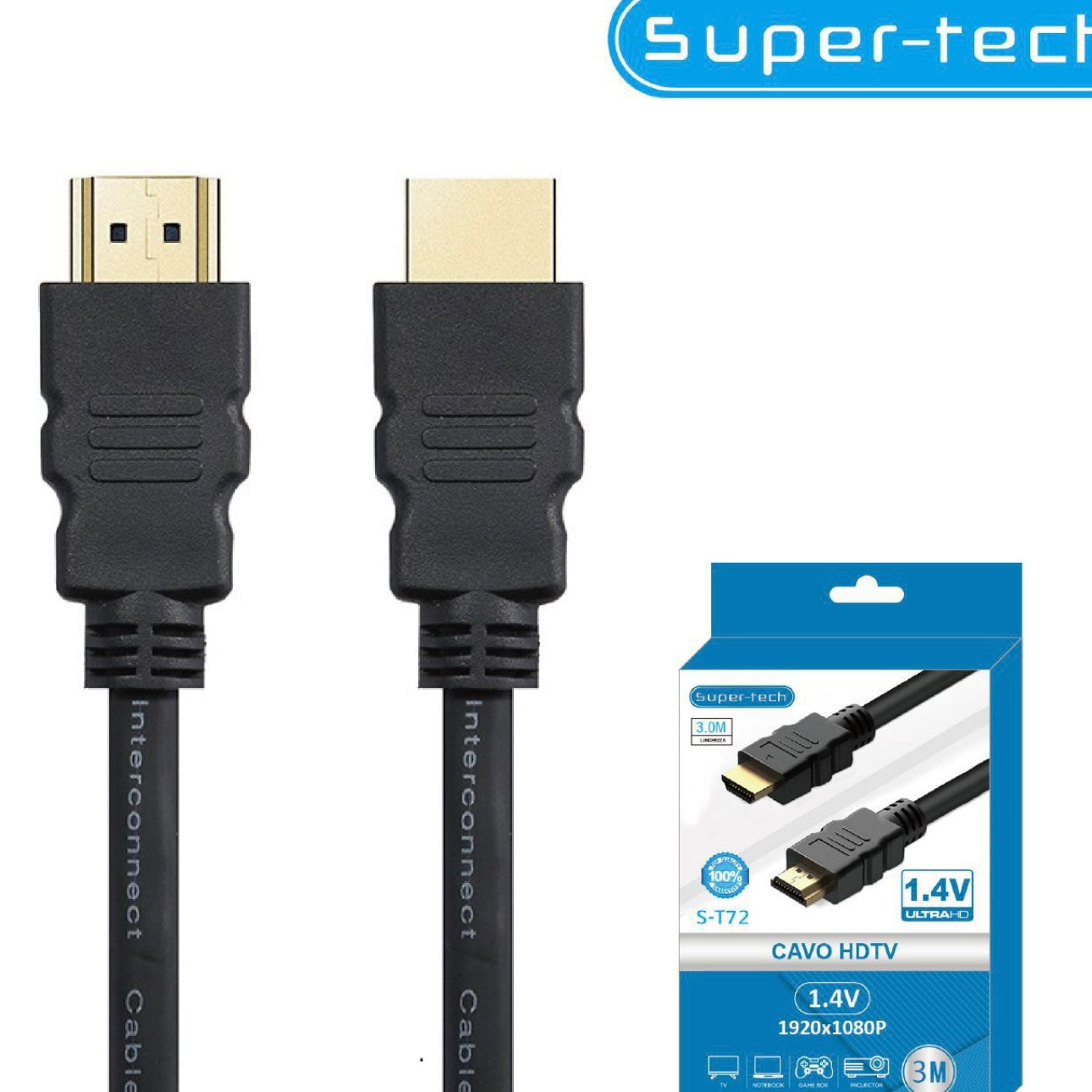 SUPER TECH - HDMI to HDMI cable, high speed 2.1 V, 1/2/3/5 Meters