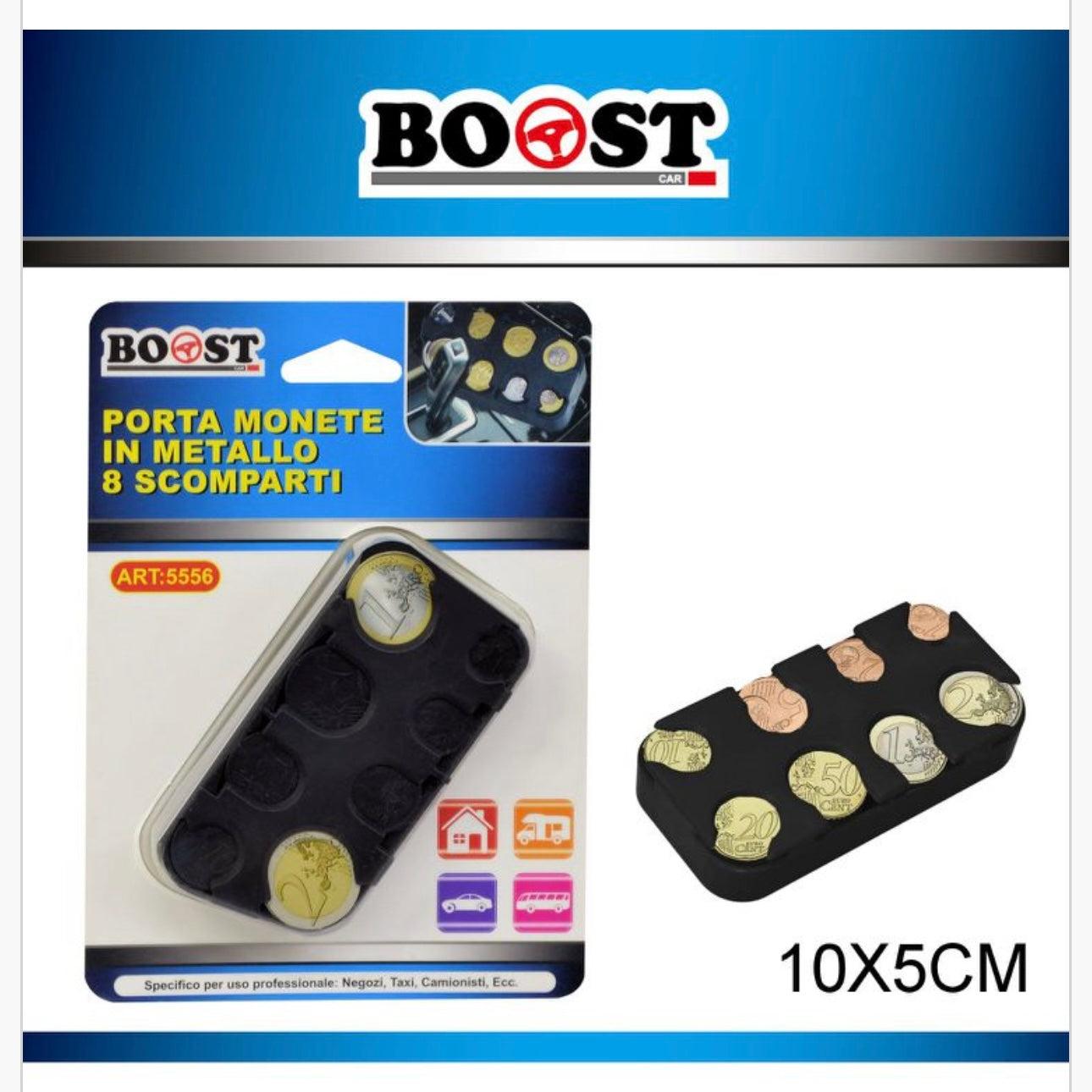 BOOST - 8 compartment metal coin holder