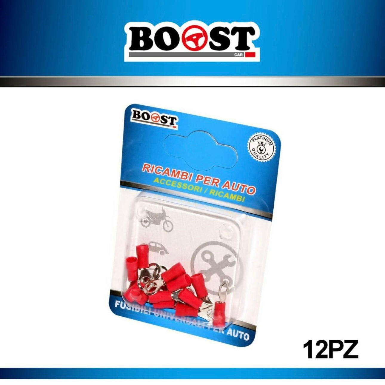 BOOST - red spade connectors for cars 12pcs