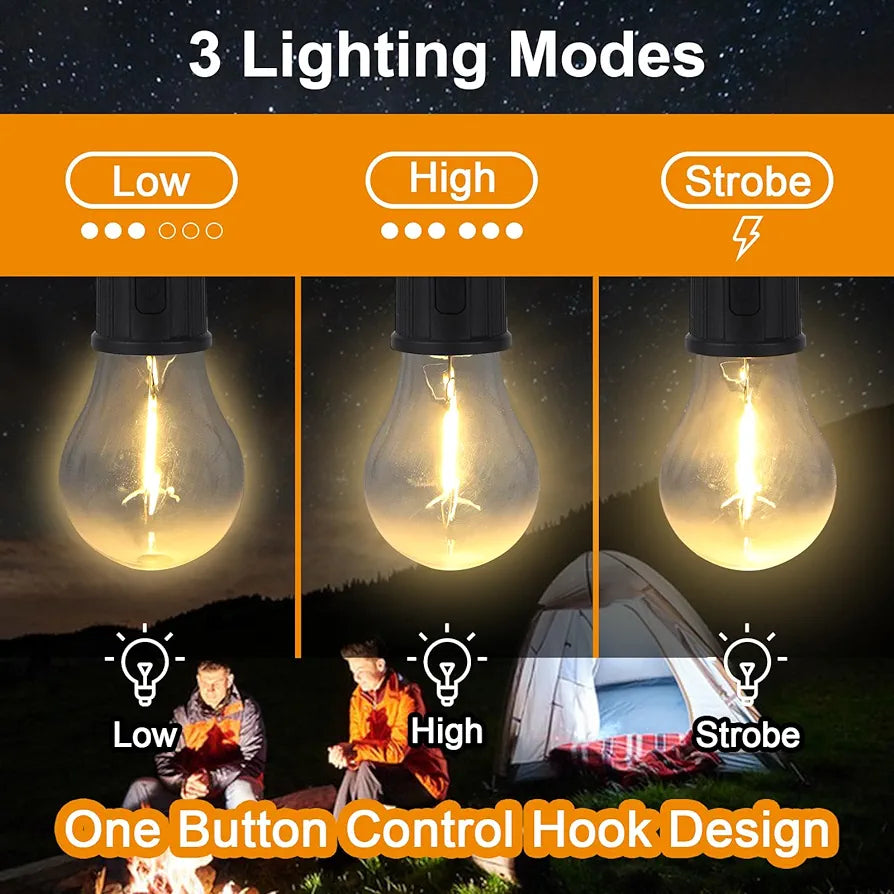 Camping Lamp, Rechargeable Type C, Warm Light, with Hook