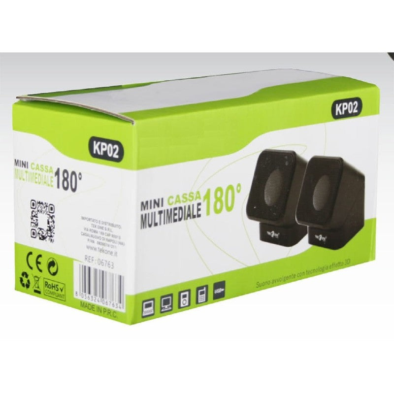 TEKONE KP02 Multimedia Audio Speakers USB PC 3Wx2 hsb