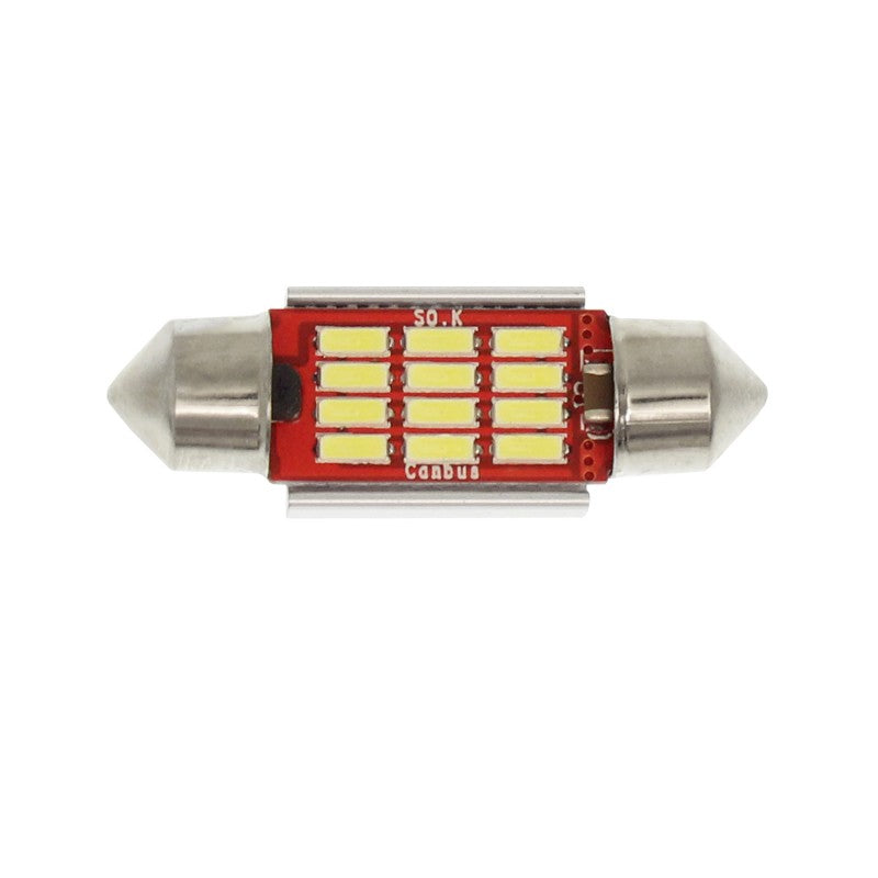 C5W LED ceiling light bulb 39mm 12V Canbus 12 SMD cool white 6000K 2 pieces