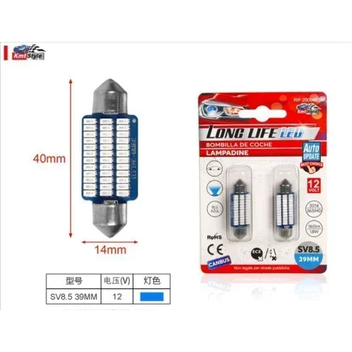 Car Bulbs Canbus LED Blue 1.8W 2pcs 2000451