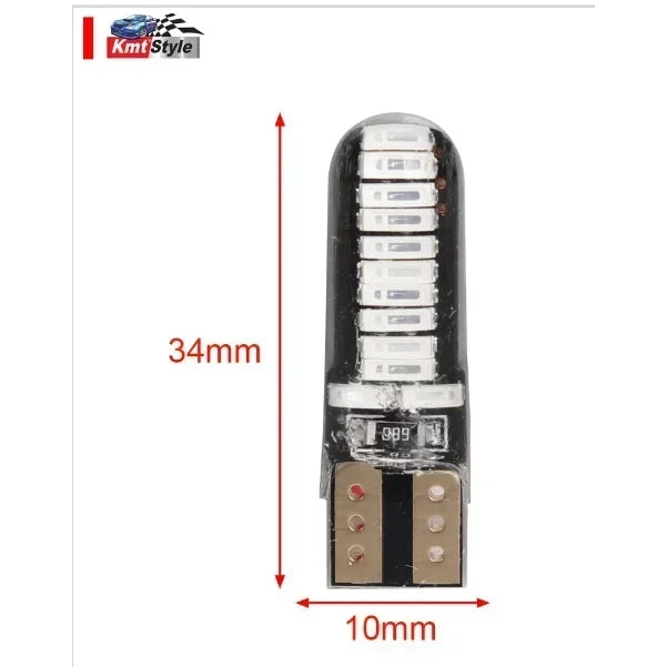 Set of Side Indicator-Dial-License Plate-Door Lamps LED T10 4014 1.2W 12V Blue 2000430