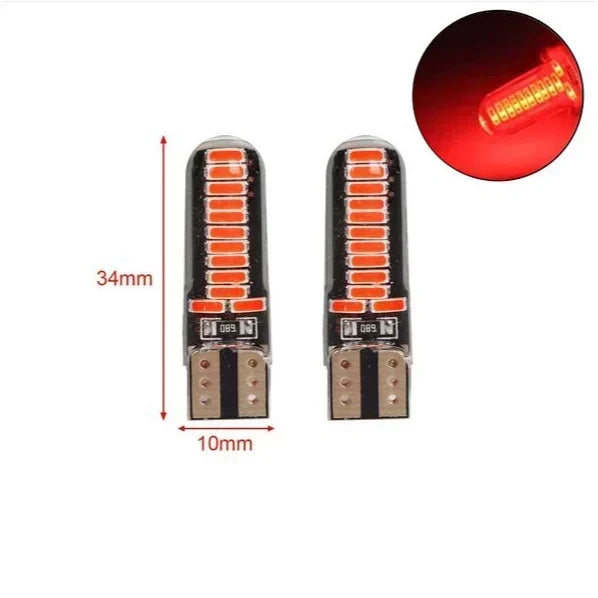 Set of Side Indicator-Dial-License Plate-Door Lamps LED T10 4014 1.2W 12V Red 2000431