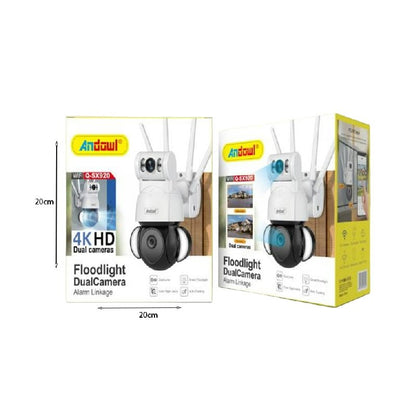 ANDOWL Q-SX920 - Foodlight DualCamera, 4k HD, Alarm Linkage
