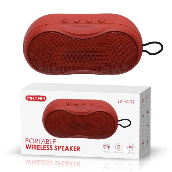 MAXAM YX-B202 - Red 3W*2 MEGA BASS Wireless speaker