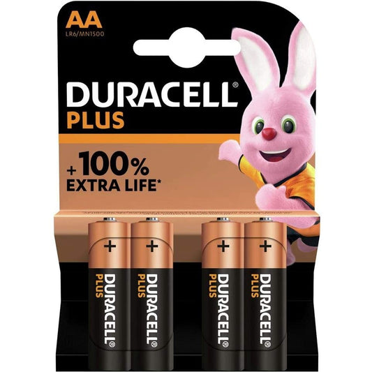 Duracell Plus AA Alkaline Batteries 4 batteries