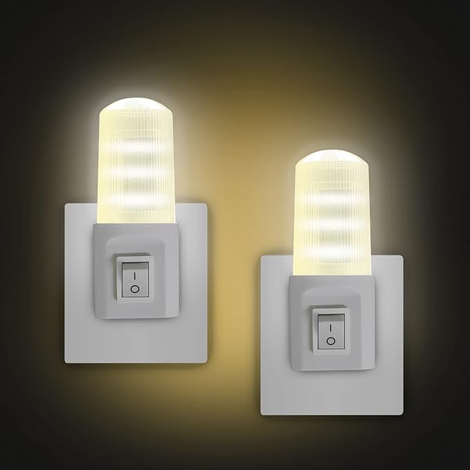 EXTRASTAR Retro Switch LED Night Light with Plug and Play for Children's Room, Living Room, Hallway, Bathroom, Kitchen, Stairs, Night Light, Cool White