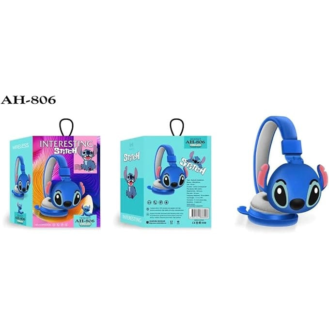 Stitch wireless Bluetooth headphones ah-806 HiFi stereo sound foldable headsets with microphone Anime Cartoon kids gift