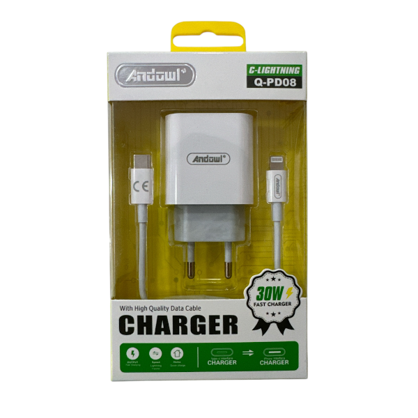 ANDOWL Fast Charger - Type-C Cable and Adapter Compatible With iPhone 30W