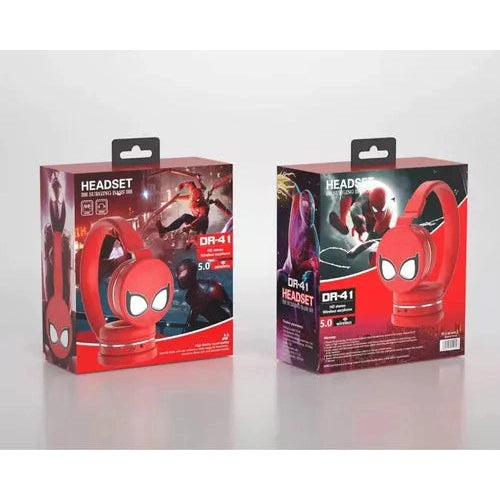 Spiderman Wireless Headphones Bluetooth 5.1 Spiderman Red Color Blue Light Color