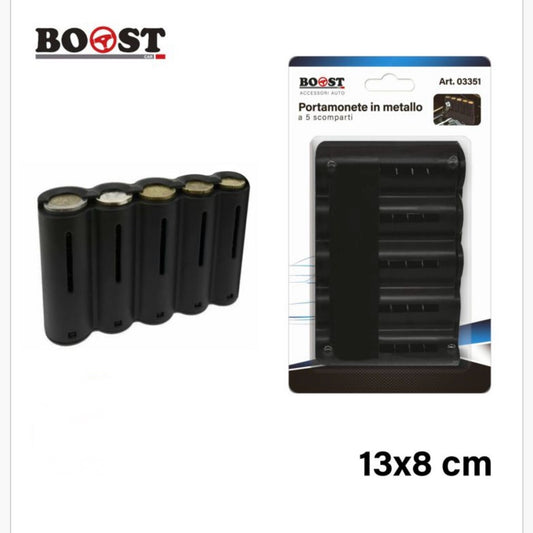 BOOST - 5 compartment metal coin holder