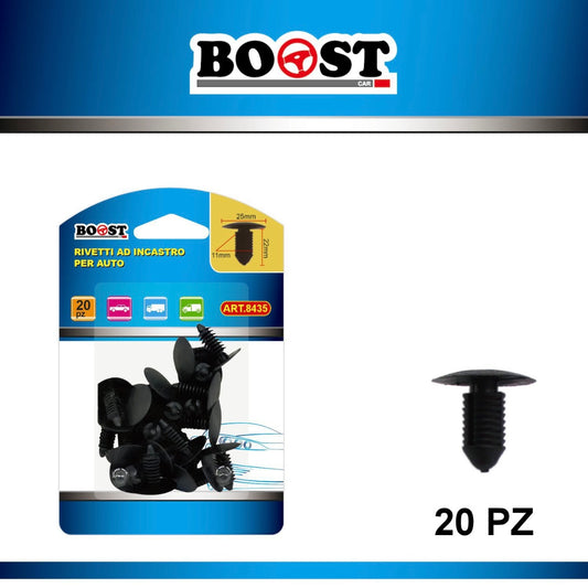 BOOST - snap-in rivets for cars 25x22x11mm 20pcs
