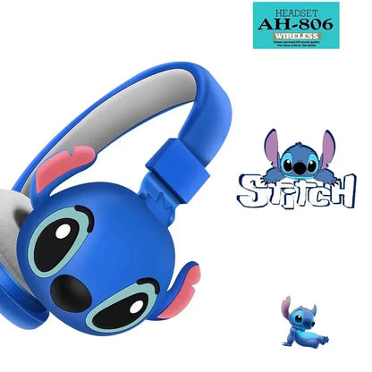 Stitch wireless Bluetooth headphones ah-806 HiFi stereo sound foldable headsets with microphone Anime Cartoon kids gift