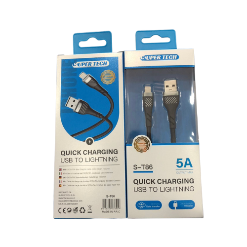 SUPER TECH - Cable Super Charger & Data transfer, 5A, USB - LIGHTNING IPHONE