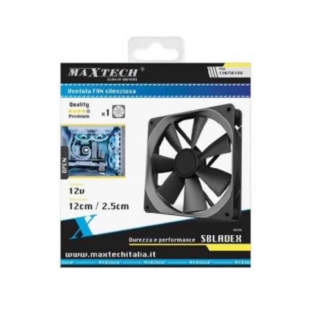 MAXTECH 120mm Universal PC Cooling Fan 12V Black