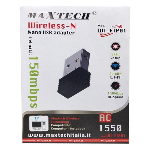 MAXTECH Wireless Nano USB Adapter 150 Mbps WiFi for PC and Notebook