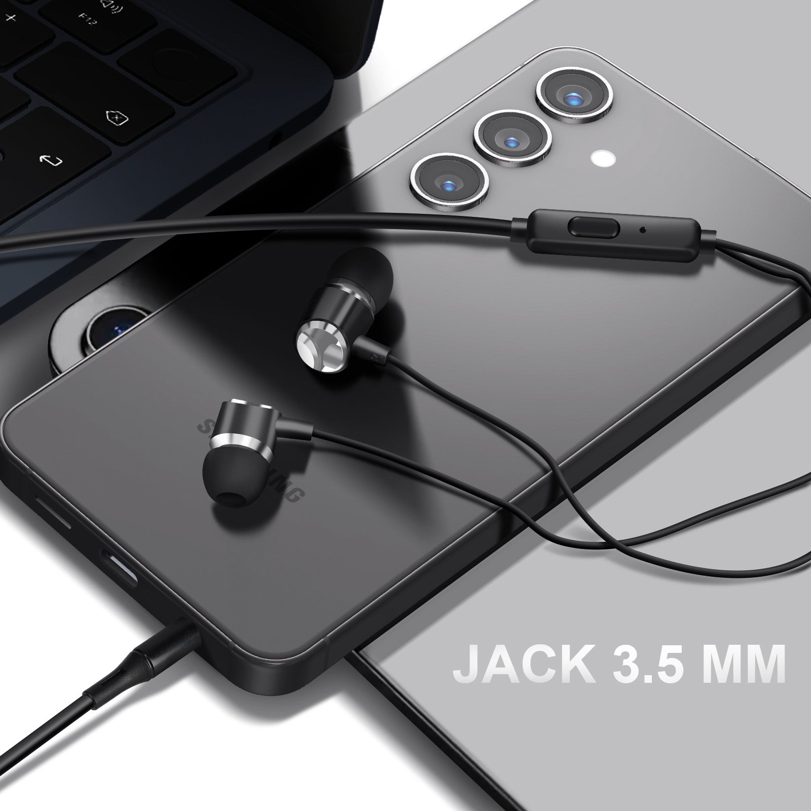 LINQ - E3.5mm In-Ear Earphones with Microphone Black