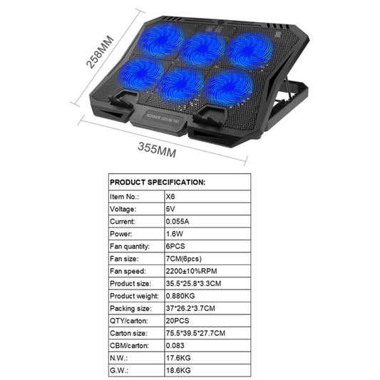 X6B Gaming Cooler Pad