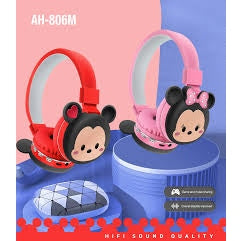 Cartoon image wireless bluetooth headset Handsfree Support SD Card Mic Stereo Sound Earphone Earbuds