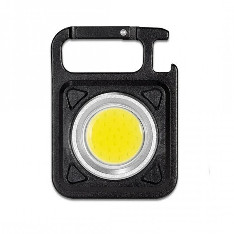 Andowl Q-D912 Aluminum Rechargeable COB LED Flashlight & Magnet Keychain Aluminum Tool – Black