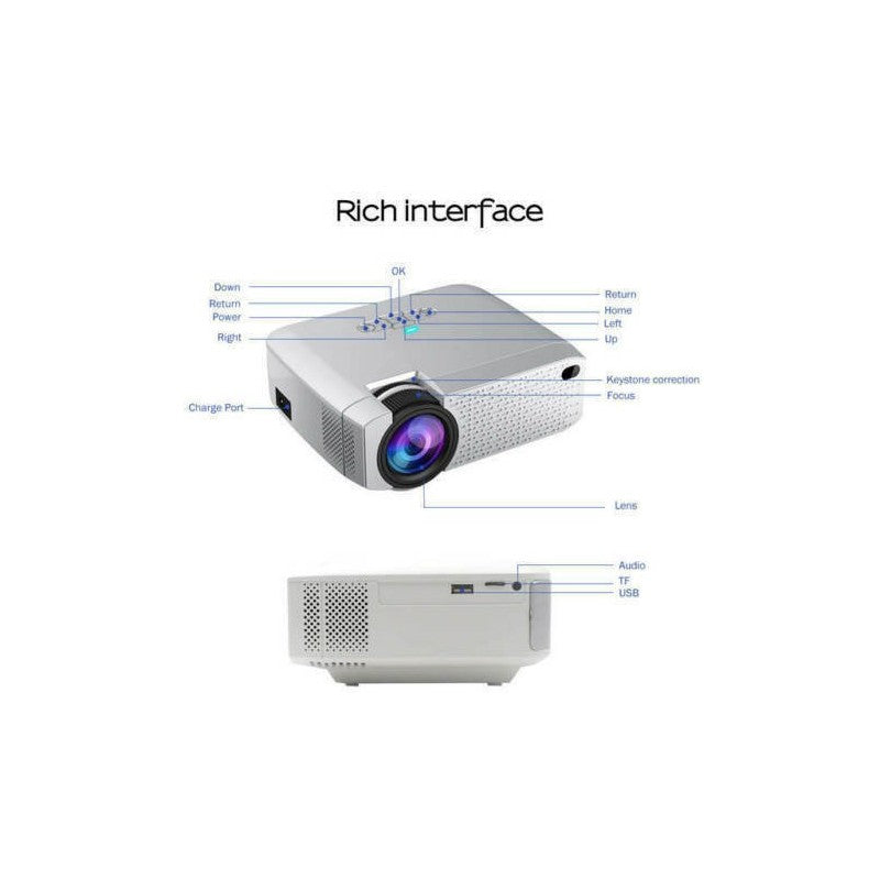 ANDOWL Q-A132 Mini 3D WiFi LED Projector D40W, Home Cinema, 1600 Lumens, HD Support