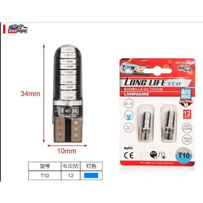 Set of Side Indicator-Dial-License Plate-Door Lamps LED T10 4014 1.2W 12V Blue 2000430