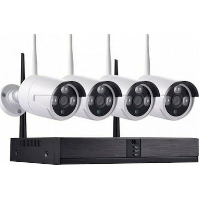 ANDOWL Q-S4Pro - 4 Camera Wireless IP 4K CCTV Recording System with Remote Interne